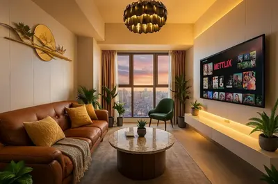 a living room with a couch and a table at Elegant and Modern 3BR Penthouse in Uptown BGC in Manila