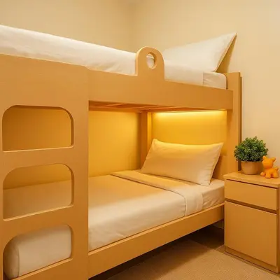 two bunk beds in a small room at Ultra Luxury 6 Bedroom beside Solaire, Okada in Manila
