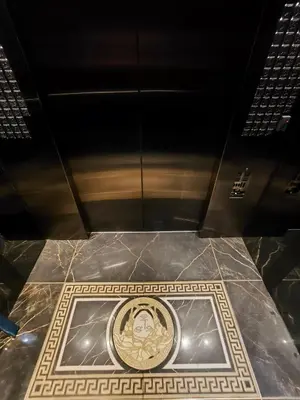 a tile floor with a picture on top of it at Milano residences in Manila