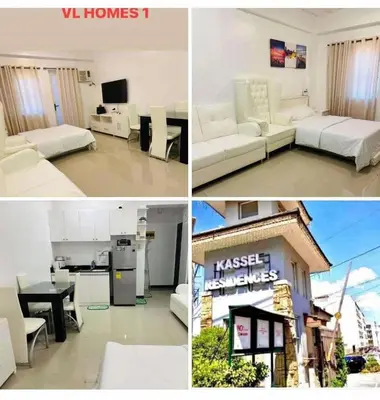 a collage of four pictures of a living room at Cozy Studio in Paraaque - Perfect for Transients and Long-Stayers Alike in Manila