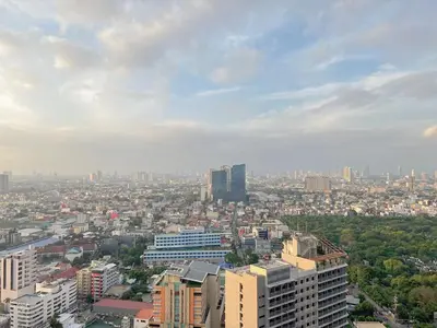 a view of a city from the top of a building at Business Room, Simple Workation Stay in Manila