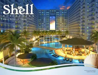 a magazine cover of a resort with a swimming pool at MOA Staycation Condotel PASAY in Manila