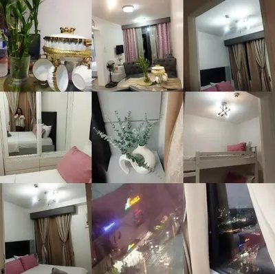 a collage of photos of a living room at HAPpycation Portocondo in Manila