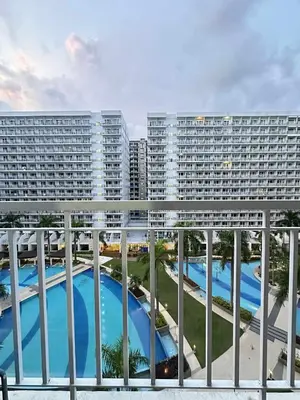 a view from the balcony of a large apartment building at Shell residences Tower D in Manila