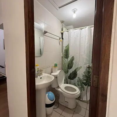 a bathroom with a toilet and a sink and a shower at Isabelle Garden Hotel & Suites in Manila