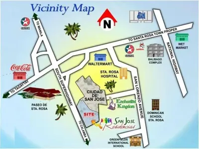 a map of a vicinity map of a resort at Dainty Den LF508 - Comfy & Chic Home beside Enchanted Kingdom in Santa Rosa