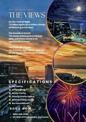 a flyer for a fireworks show in a city at OHE space at shore in Manila