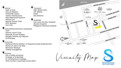 a map of the location of the event map at S Residences Tower 1 - near MOA & Ayala Malls Manila Bay in Manila