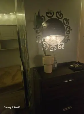 a potted plant sitting on top of a dresser at Casa Tolentino Manila in Manila