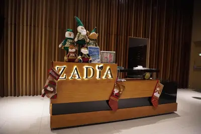 a zoda sign on top of a counter with christmas decorations at Nuvali Sta Rosa Laguna in Pulong Cacawate