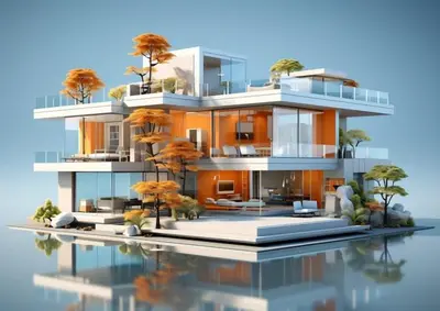 a rendering of a house with trees on the water at Test Listing in Ibaba
