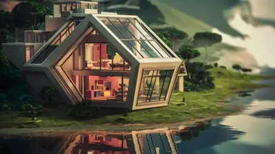 a model of a house on a small island at Test Listing in Ibaba