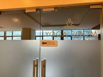 a large silver refrigerator with a sign on it at Aesthetic Modern Suite 1BR One Uptown Residence BGC in Manila
