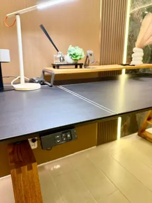 a counter top with a table with a plant on it at 29H Ultimate Esports Studio Massage Chair Pro Setup in Manila