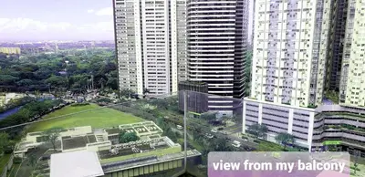 a view from my balcony of a city with tall buildings at BGC Forbes Area Your Home Away From Home in the Heart of BGC with hi-speed Wi-Fi PrimeVideo,Disney ,Netflix in Manila