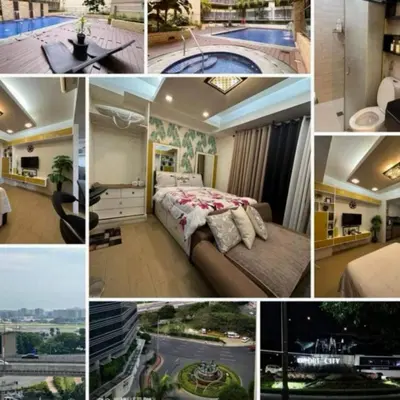 a collage of photos of a hotel room at NAIA TERMINAL 3 Condo Rentals in Manila