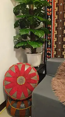 a vase sitting next to a potted plant at PROMO Modern Boho Chic Condo Near MOA, Manila Bay in Manila