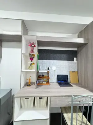 a small kitchen with a counter top in a room at Yakal tanza garden height with Netflix in Tanza