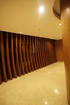 a large room with a curtain in the middle at Modern Staycation near MOA & NAIA with PS4, Netflix, Wi-Fi in Manila