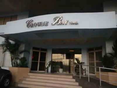 a building with a sign that reads groove bay tower at Touristation @ Crowne Bay Tower in Manila