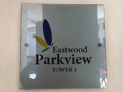 a sign for an eastwood parkway tower i at Eastwood Residence Above Eastwood Mall in Manila