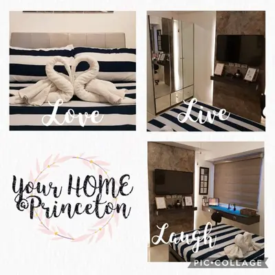 a collage of pictures of a bedroom and a room at Your HOME @ Princeton Residences, New Manila in Manila