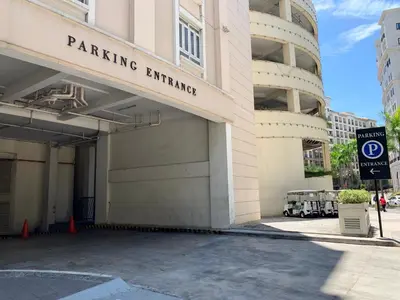 a parking garage on the side of a building at 101 Newport City Chillax C2 Manila Airport Pasay in Manila