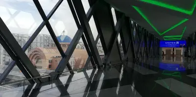 a view from inside a building looking out onto a city at SIBARIAN Condo unit C1 10th Floor in Manila