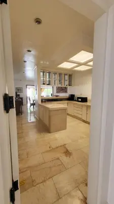 a large kitchen with a large open floor plan at Casa Meyer's BF Homes International House for rent with pool and Jacuzzi in Manila