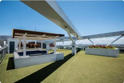 a pavilion on the roof of a building at AZURE URBAN RESORT - PARANAQUE MANILA NEAR TERMINAL UNLIMITED WIFI and Netflix in Manila