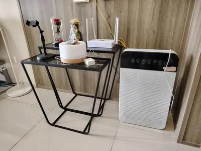 a table with a stove and a cake on it at SMDC Coast Residences - Entire 1BR Condo with stunning view from 24th Floor in Manila