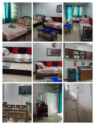 a collage of four pictures of a room with beds at KASELDORZHOSTEL TRANSIENT at Moonwalk Paranaque in Manila