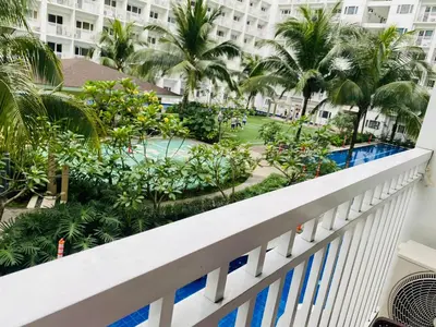 a view from the balcony of the resort at Shore Residence D5 Shortwalk Mall of Asia, Near Airport in Manila