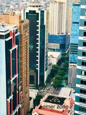 an aerial view of a city with tall buildings at Air residence 1BR with balcony FREE NETFLIX in Manila