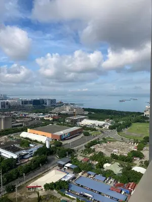 an overhead view of a city with the ocean at Coast Residence 4026 PENTHOUSE 1 Bedroom Condo with Wifi & Netflix in Manila